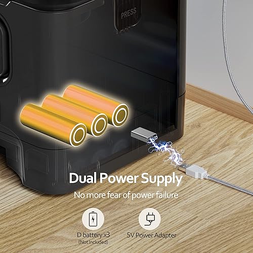 Miniatura 7 de Voluas Alimentador automático para gatos, programable, portátil, grabable por voz, almacenamiento de alimentos de 6 L, acero inoxidable, plástico ABS