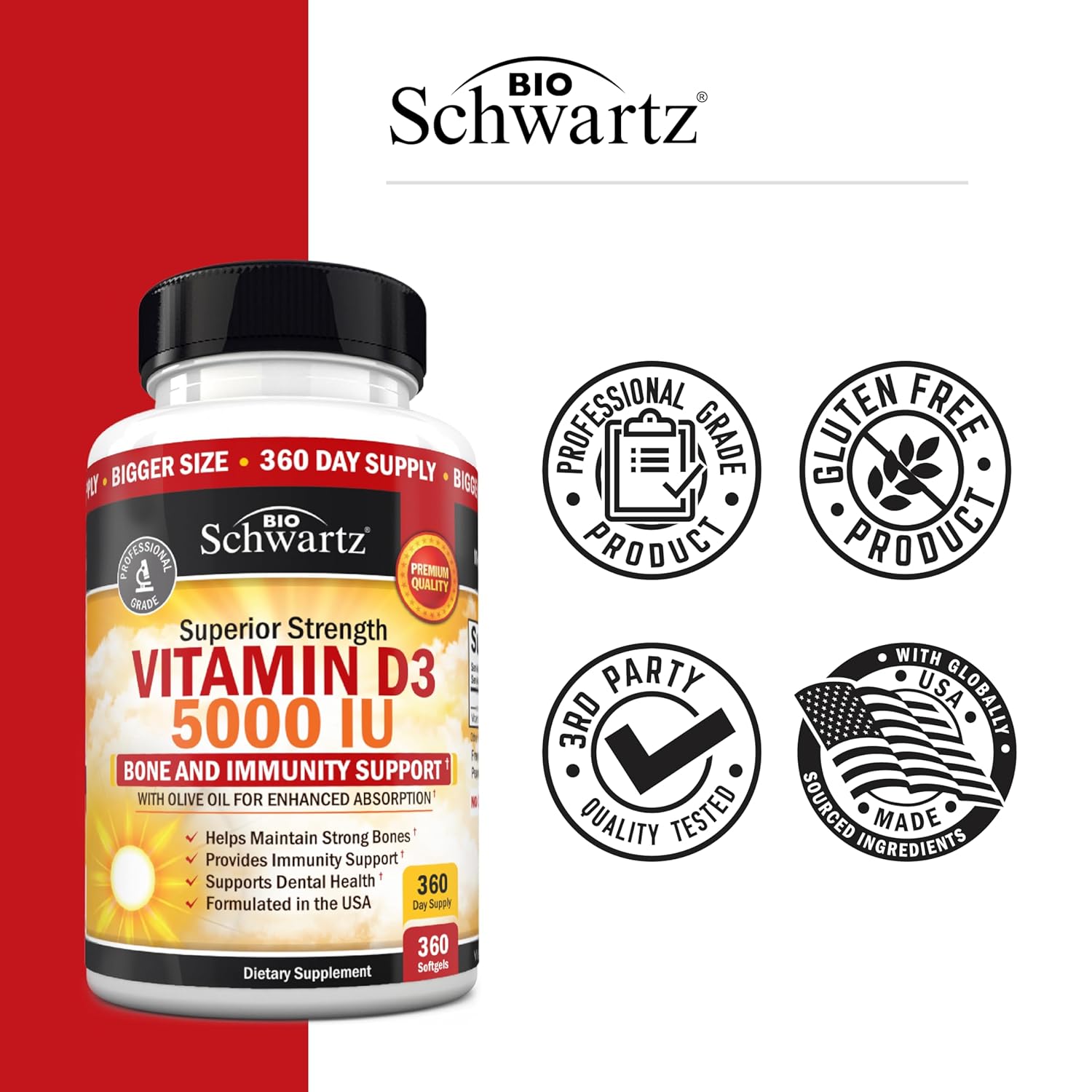 Vitamin D3 5000 IU (125 mcg) Natural Immune Support Supplement, Bone Strength, Healthy Muscle Function, with Olive Oil for Highest Absorption, Gluten Free & Non-GMO, 1 Year... 8 Vitamin D3 5000 IU (125 mcg) Natural Immune Support Supplement, Bone Strength, Healthy Muscle Function, with Olive Oil for Highest Absorption, Gluten Free & Non-GMO, 1 Year... - Image 6