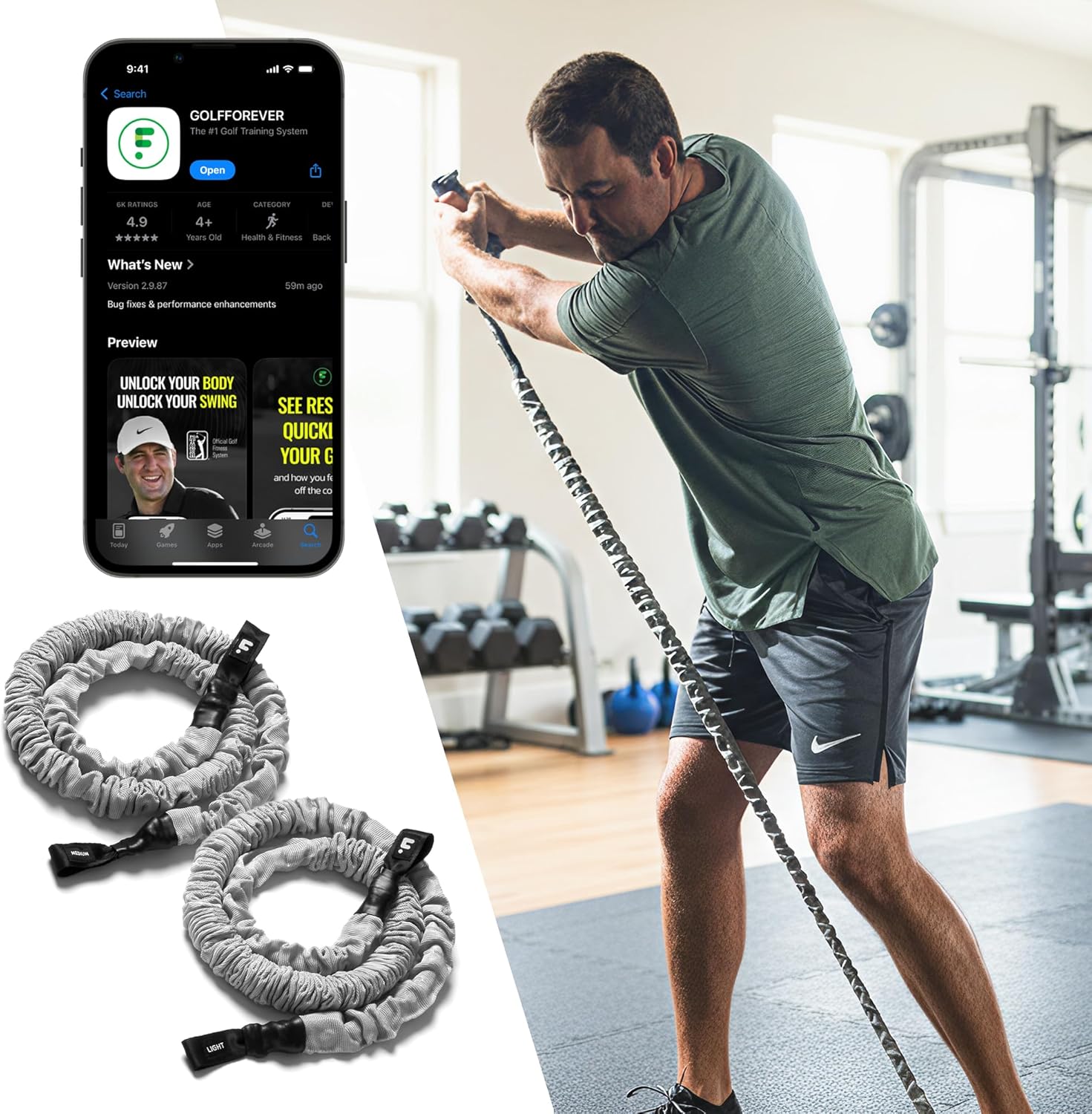 GolfForever Resistance Bands + 3-Month App Membership...