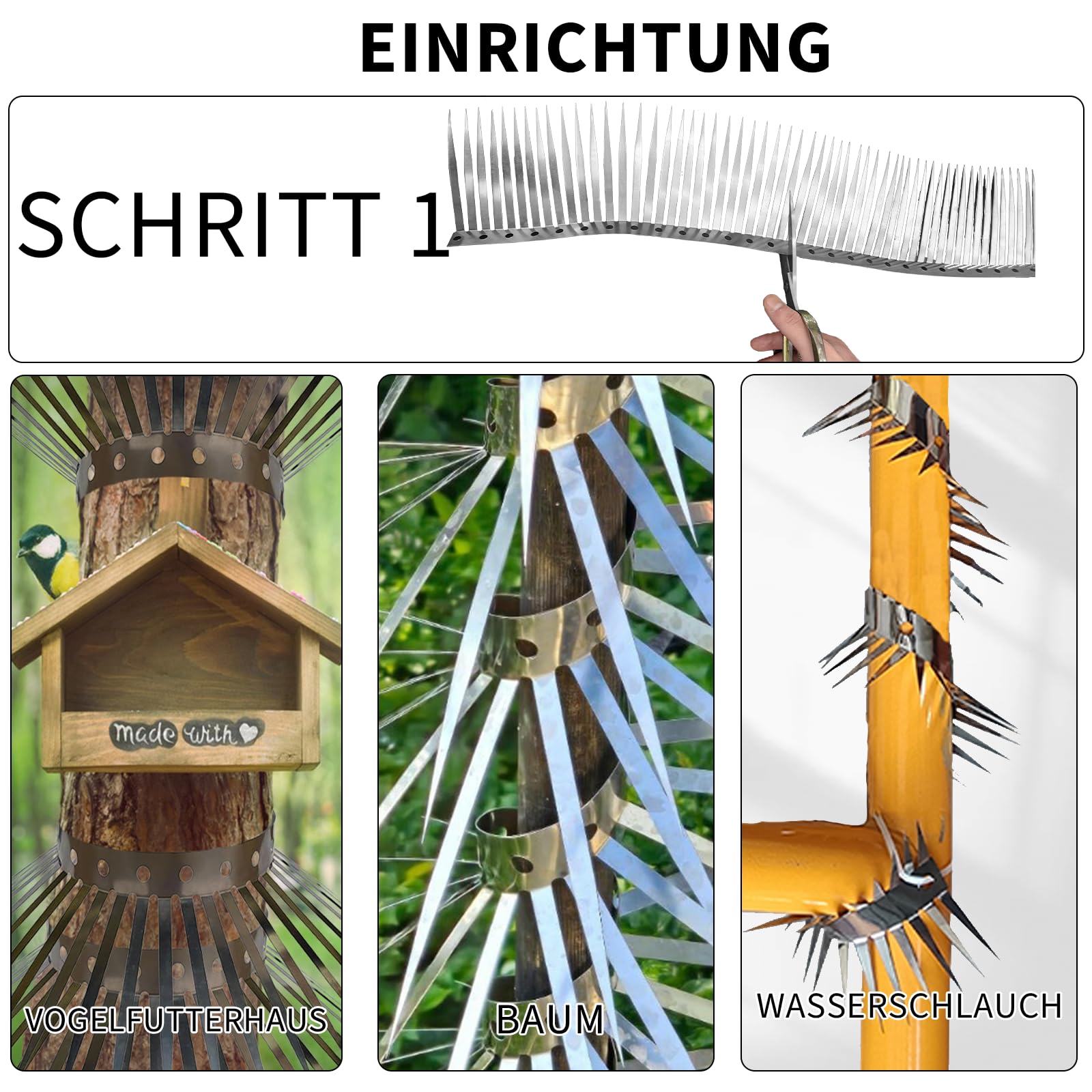 Marderabwehr,Maraderschutz Waschbär Abwehr Mader Abwehr für Fallrohr Dachboden Auto Dachrinne Garten,Vertreiben auch Vögel Eichhörnchen Wiesel, 3m Länge 10cm Höhe zur effektiven Verteidigung