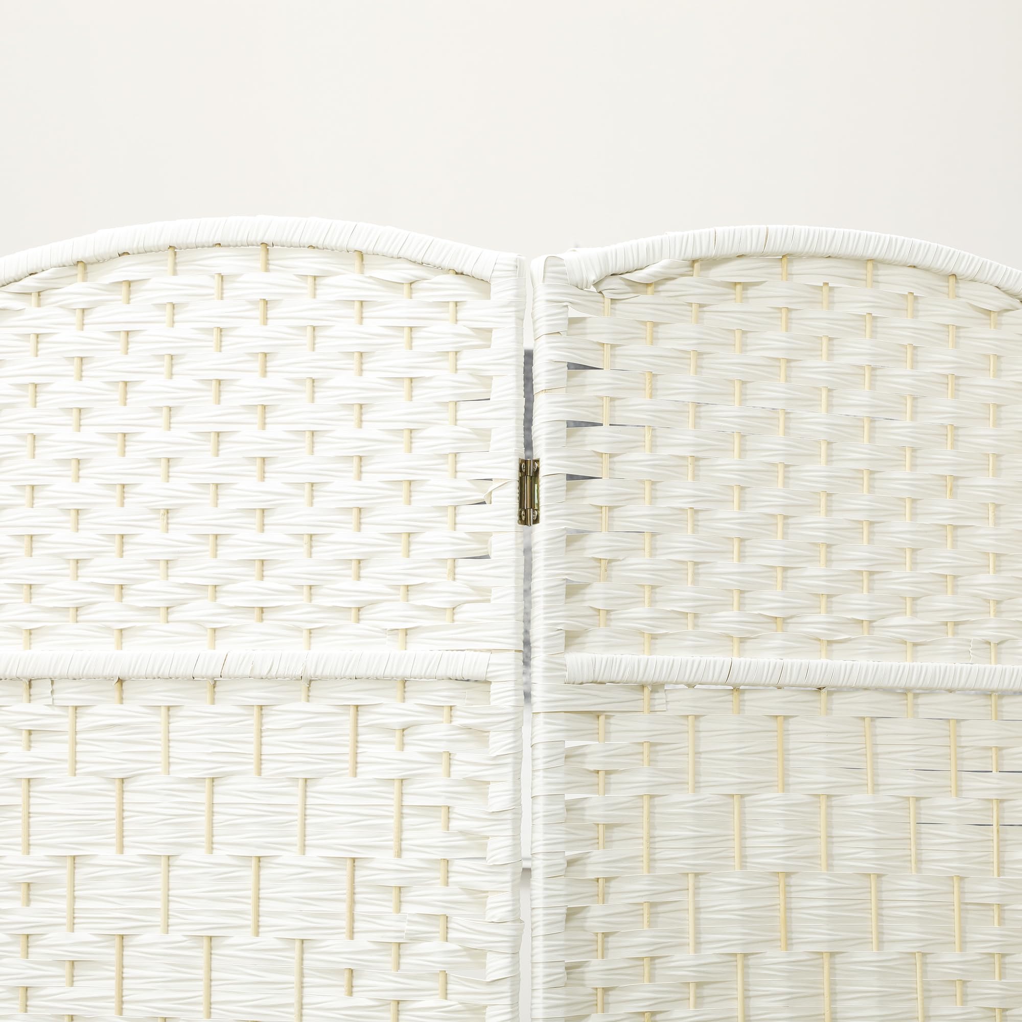 HOMCOM Paravent - Divisorio pieghevole, 4 pezzi, 180 x 180 cm, colore: Bianco