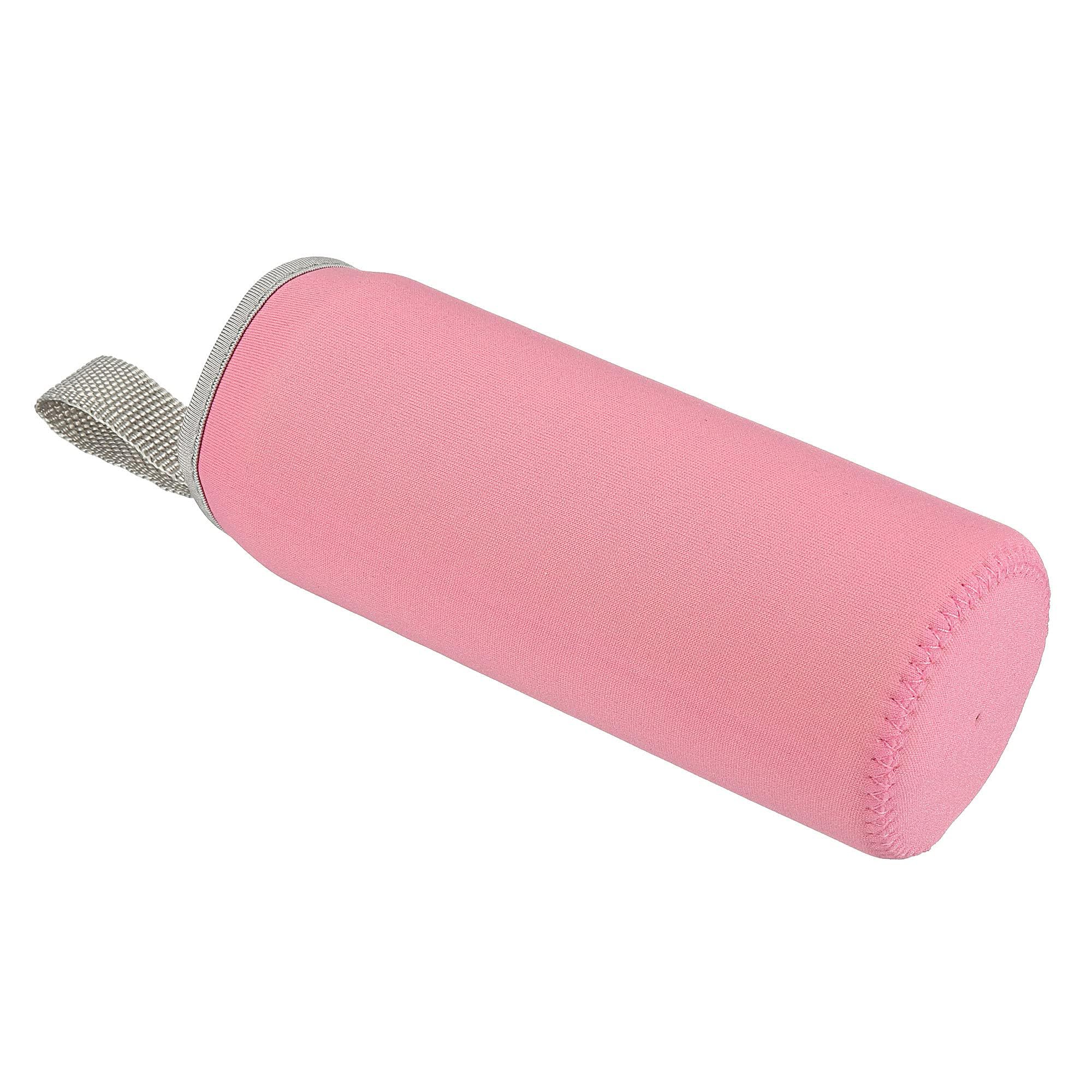 TOP-VIGOR 500ml Neoprene Water Bottle Sleeve – Insulated Non-Slip Cover with Strap, Fits 17oz (65–70mm) Bottles/Cans – Pink 2 Pack
