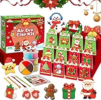 Wewwewa Air Dry Clay Kit for Kids: 12 Christmas Themes, Tools, Guide - Safe Mess-Free DIY Crafts, Gifts & Party Favors