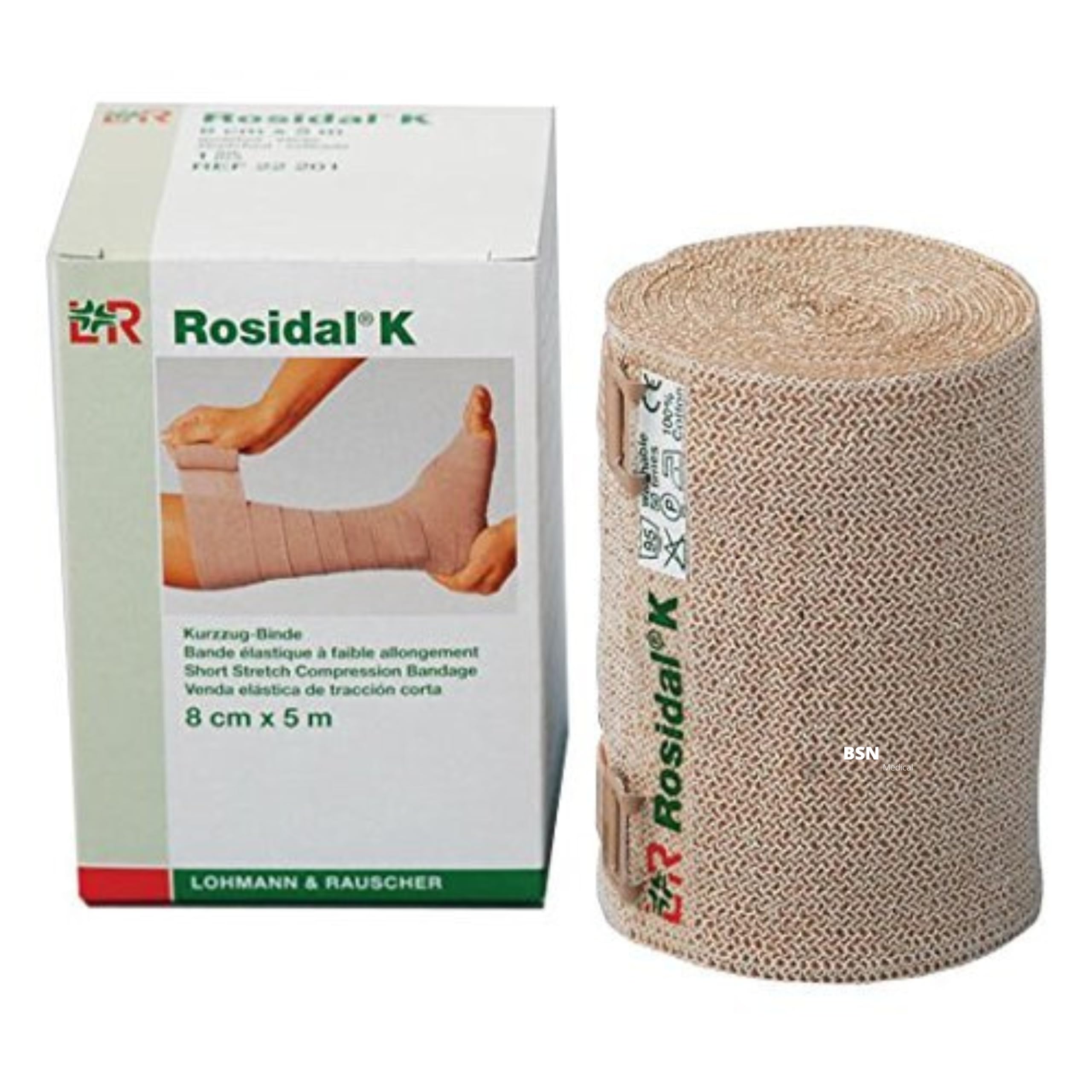 Lohmann & Rauscher Rosidal K Short Stretch Compression Bandage, For Use In The Management of Acute & Chronic Lymphedema, Edema, & Venous Insufficiency, 3.93" x 5.5 Yards (10cm x 5m), 1 Roll — Amazon image 4