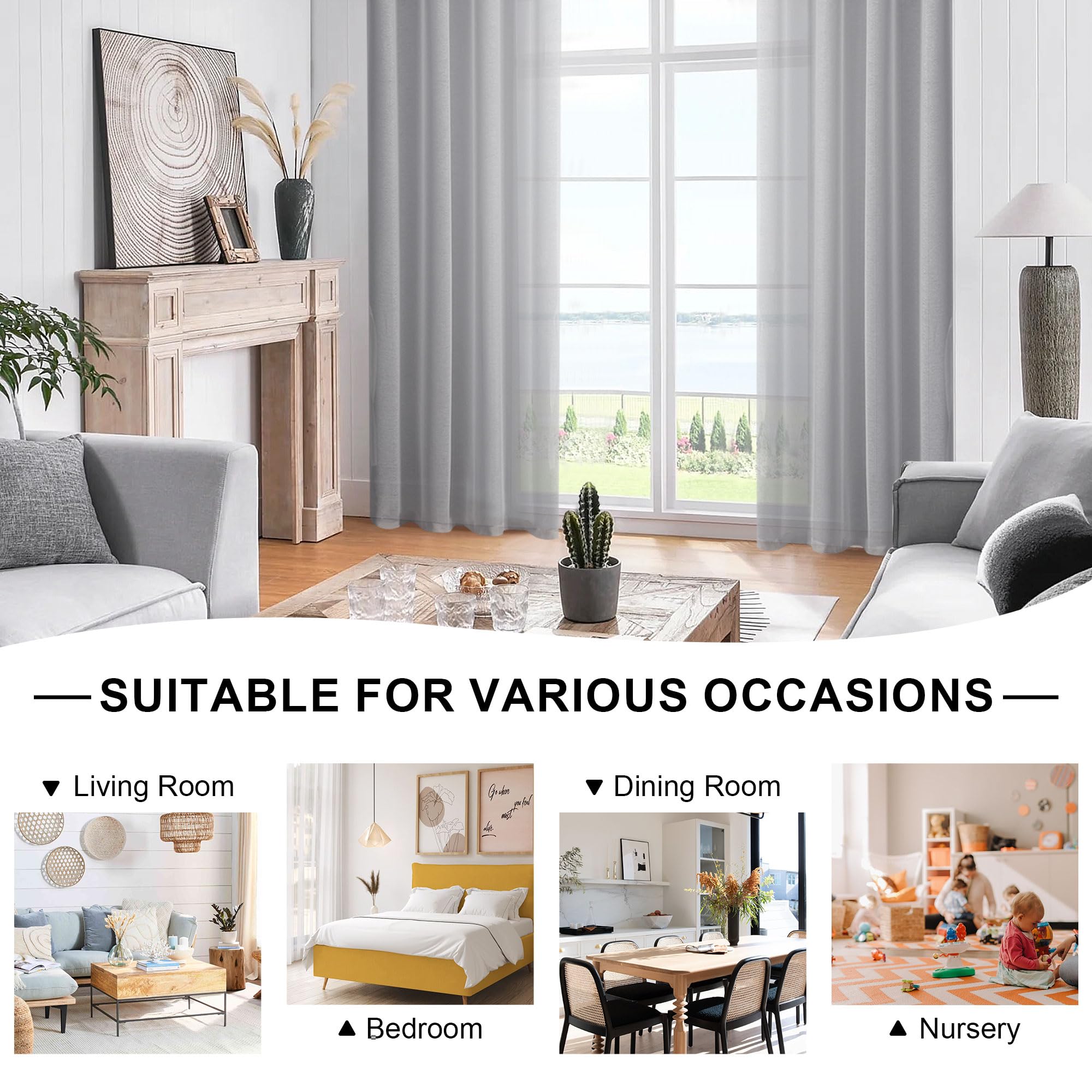Melodieux Luxury Pom Poms Velvet Curtains For Bedroom Living Room, Vintage Room Darkening Rod Pocket Window Decorative Drapes, 52" W X 84" L, Dusty Rose (2 Panels - View #10