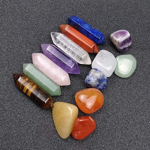 Miniatura 4 de Kit de cristales curativos, varitas curativas de cristales de chakra, juego de 7 piedras rodadas, columnas hexagonales de cristal curativo, varitas