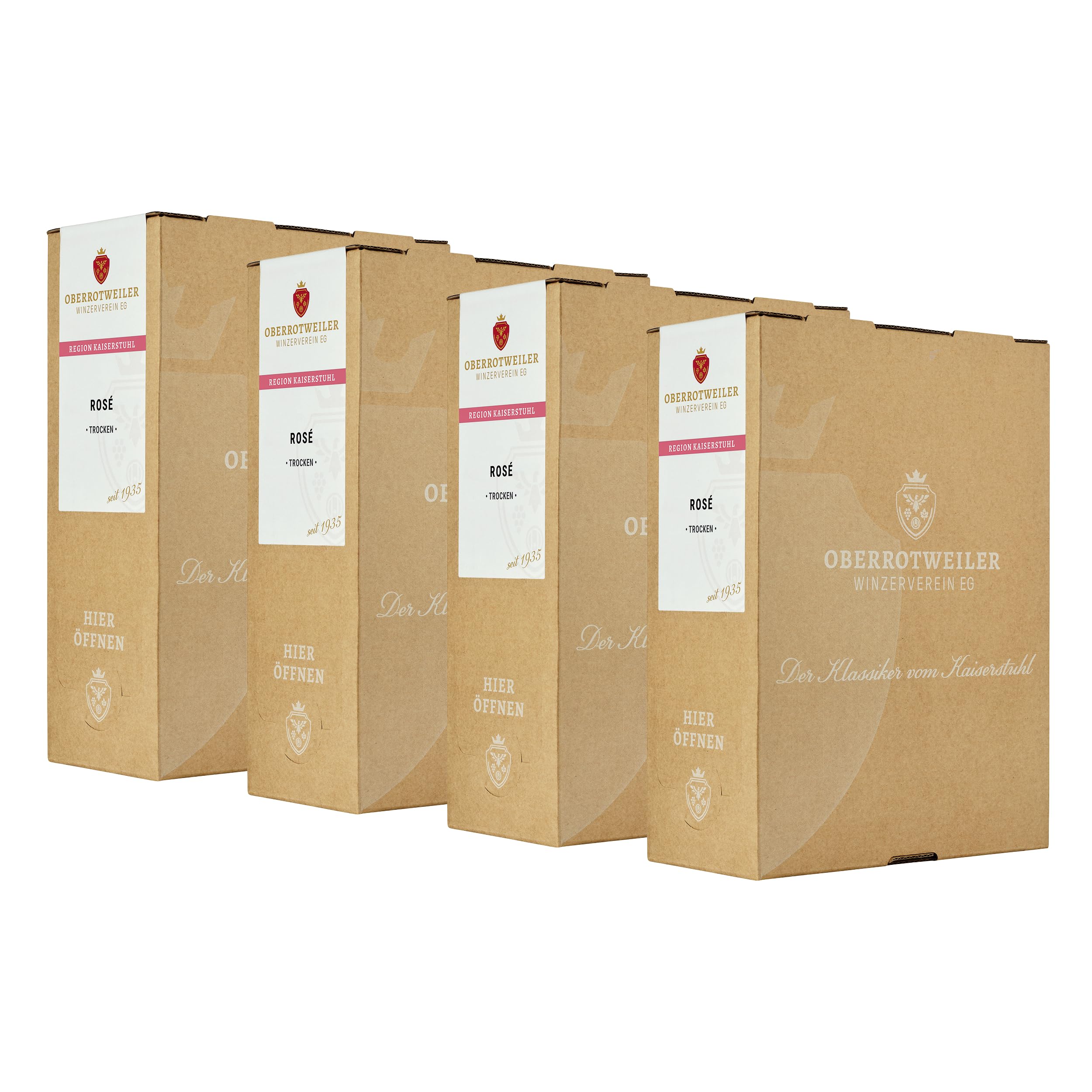 Oberrotweiler Rosé Wein-Box 3 Liter trocken - BRONZE 2025 AWC Vienna - Fruchtig-frischer Rosé mit zarter Säure & feinem Charakter - Badischer Wein (4 x 3,0l Bag-in-Box)