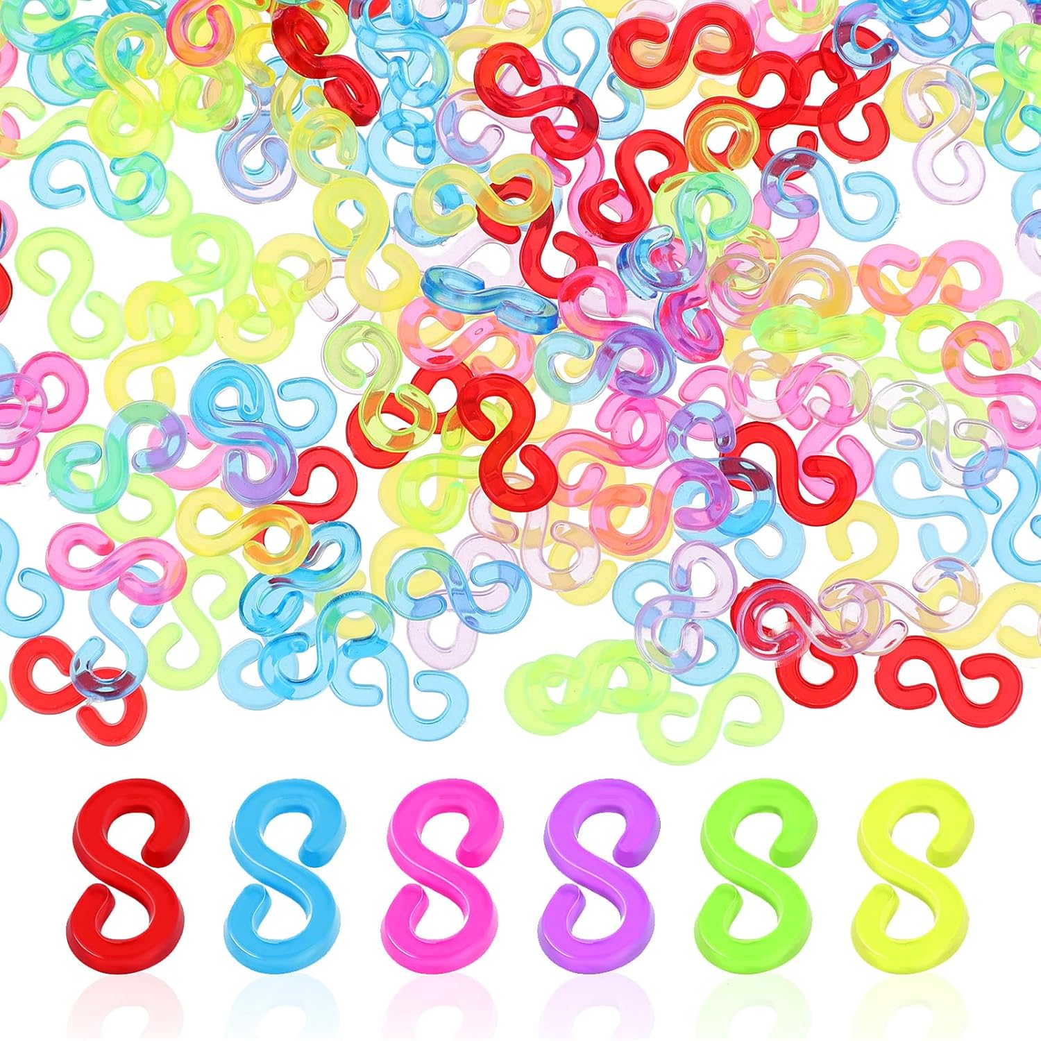 1000 Pcs S Clips for Rubber Band Bracelets, Bracelet