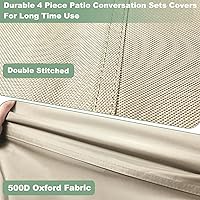 Vista 3 de Gasadar Funda Impermeable para Muebles de Exterior, Fundas de Juego de Muebles de Patio para Sofá Biplaza, Silla y Mesa de Centro, 600D Resistente