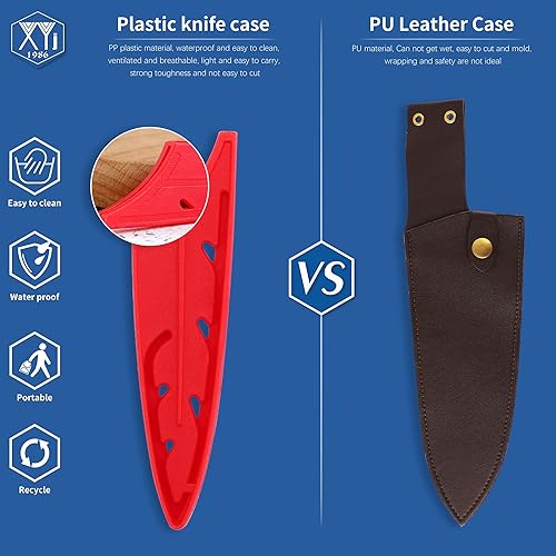 Vista 284 de XYJ Juego de 2 fundas de cuchillo de seguridad para cuchillos, protector de borde, funda universal para cuchillos, chef, cuchillo de cerámica