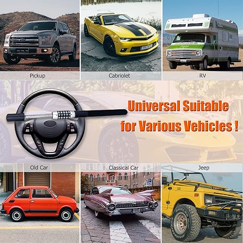 Miniatura 4 de Cerradura para volante, dispositivo antirrobo de automóvil, seguridad para prevención de dispositivos, ganchos gemelos retráctiles sin llave