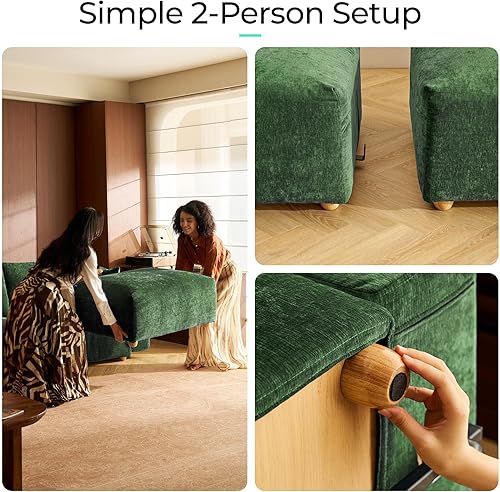 Miniatura 7 de LINSY HOME Sofá modular modular de gran tamaño, 128 pulgadas en forma de L, ultra suave, con asientos grandes y otomana extraíble, sofá modular