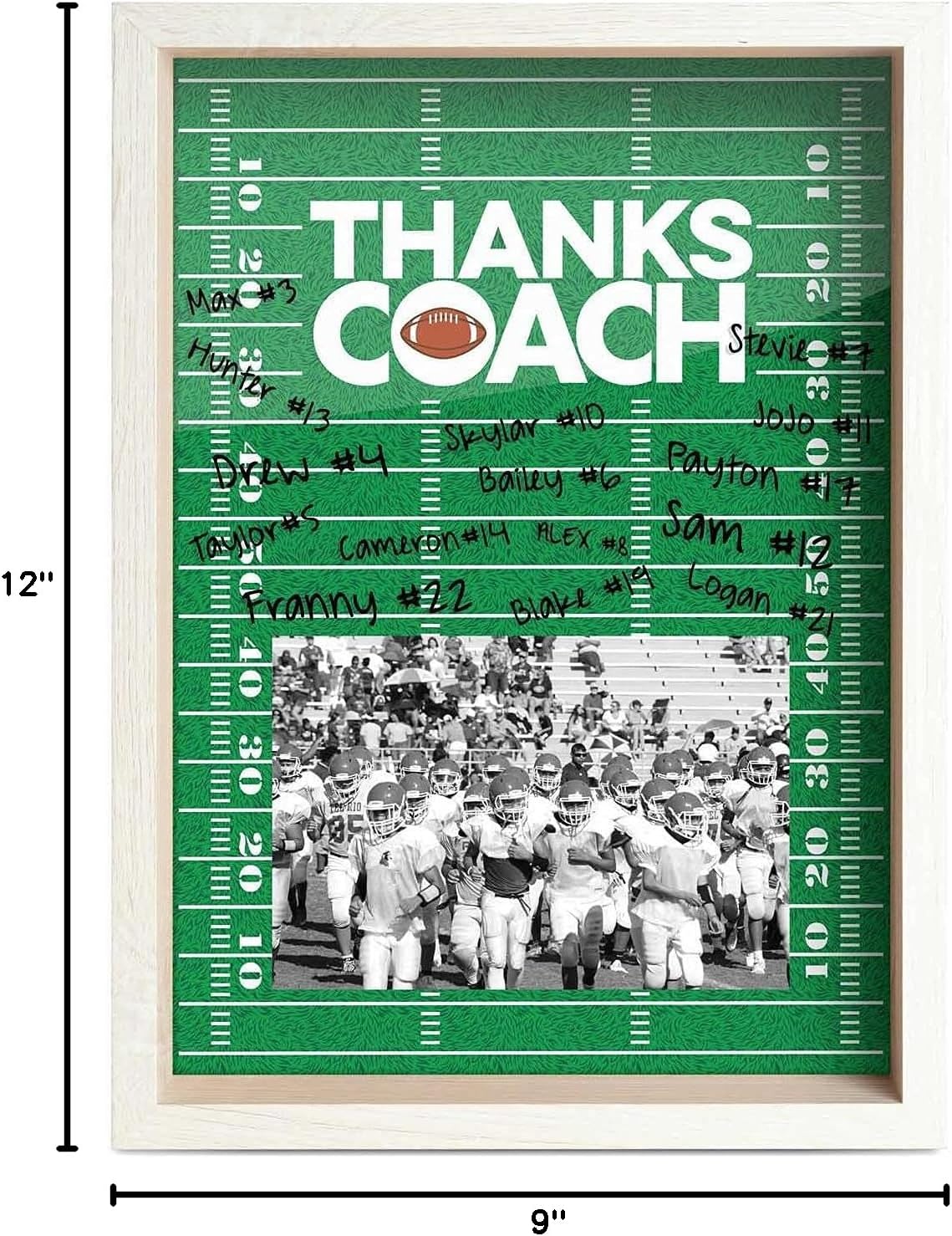 ChalkTalkSPORTS Premier Football Frame | Thanks Coach | Football Coach Gift