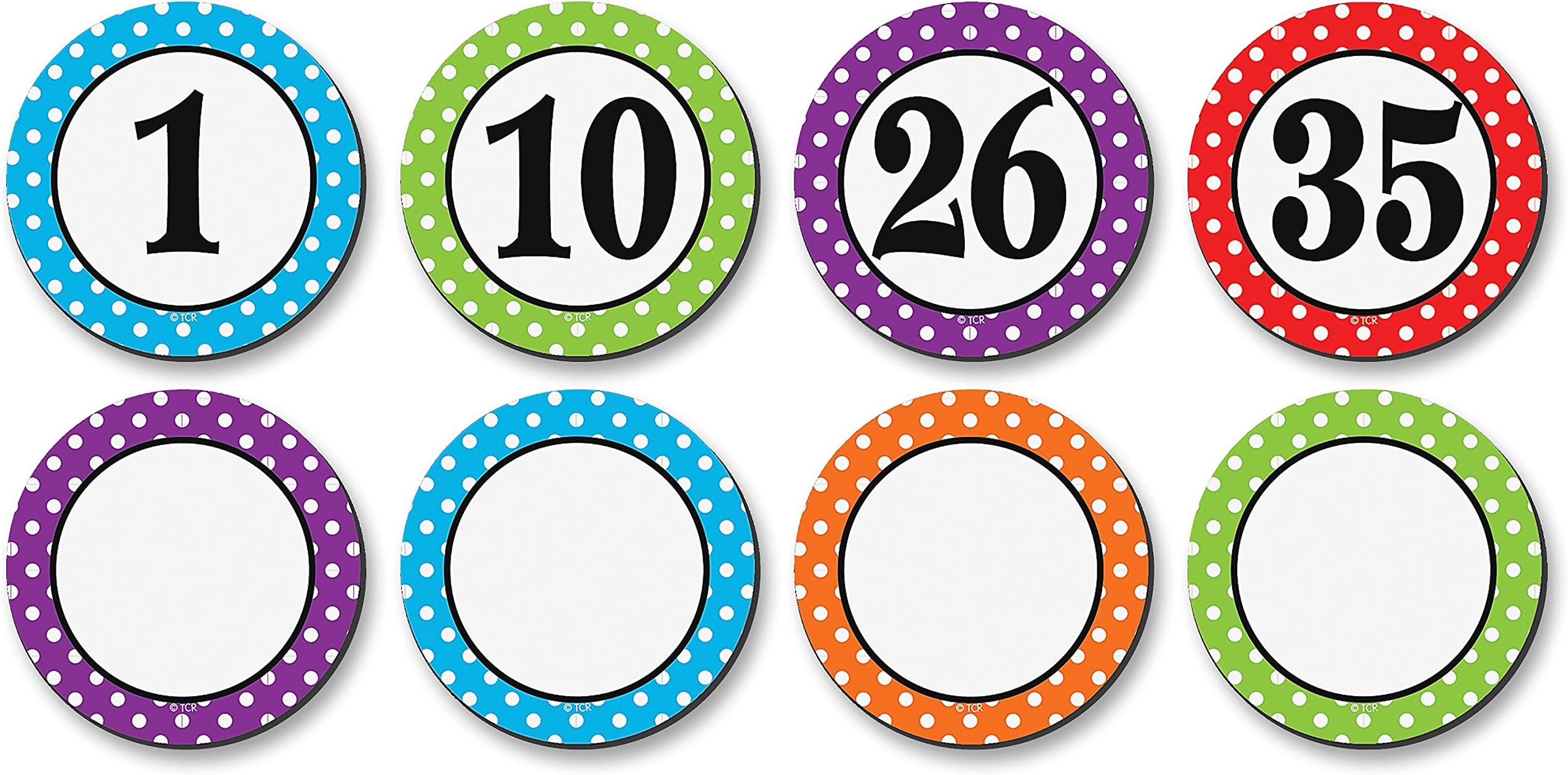 Teacher Created Resources Polka Dot Numbers Magnetic Accents