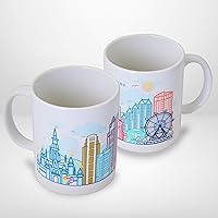 Vista 9 de Taza de cerámica de 11 onzas con caja de regalo, las mejores ciudades de Estados Unidos para café, té, apta para lavavajillas, apta para microondas