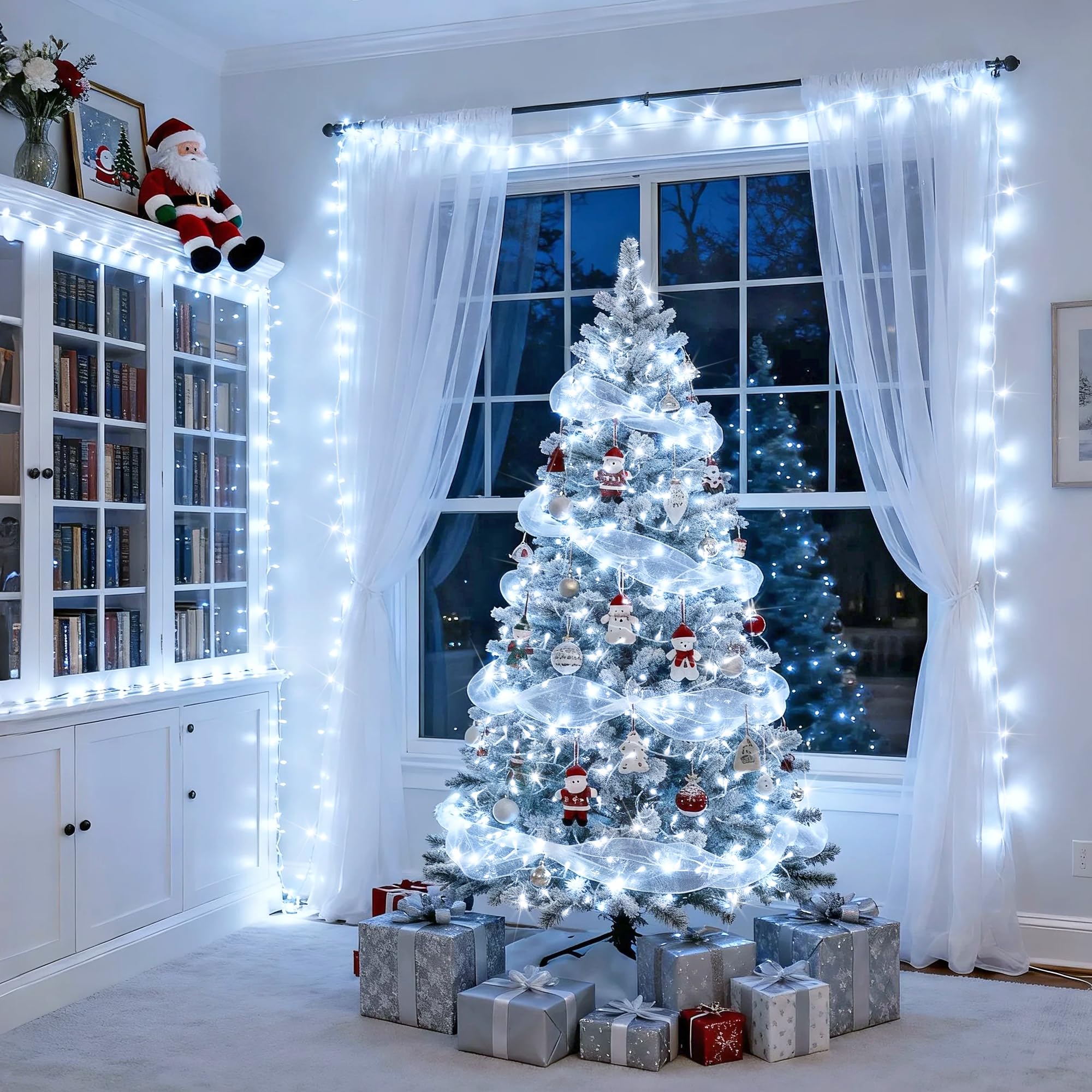 Amazon.com: JMEXSUSS 250 LED White Christmas Lights Indoor Outdoor