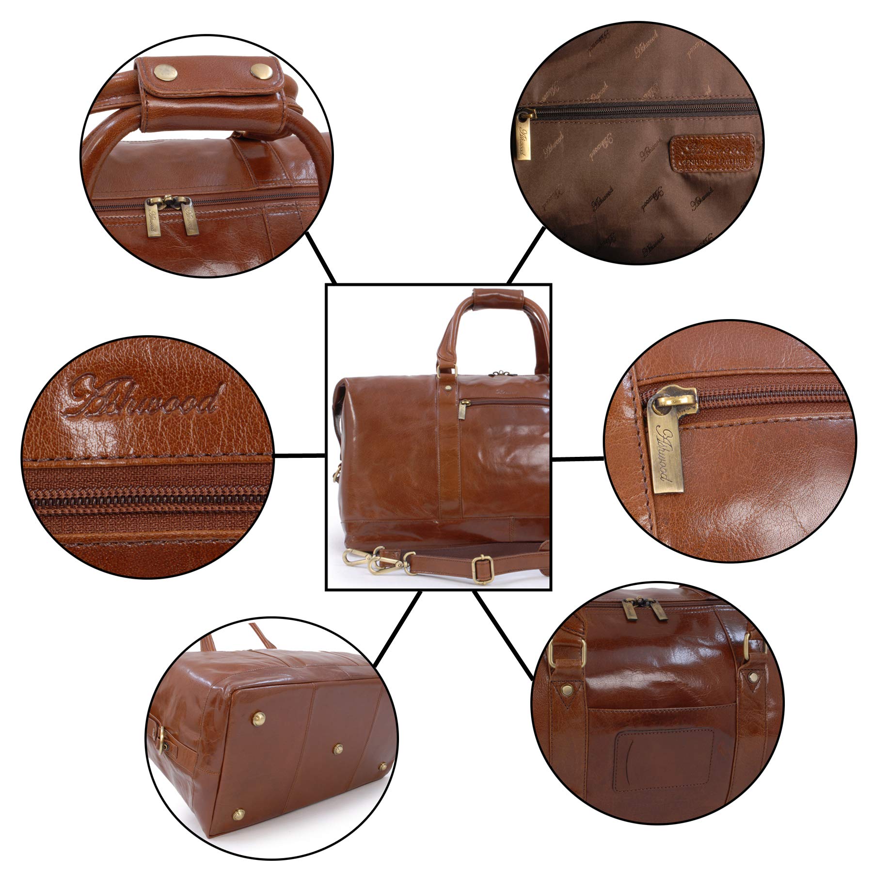 ASHWOOD - Bolso de Viaje Ideal para el Fin de Semana - Cuero