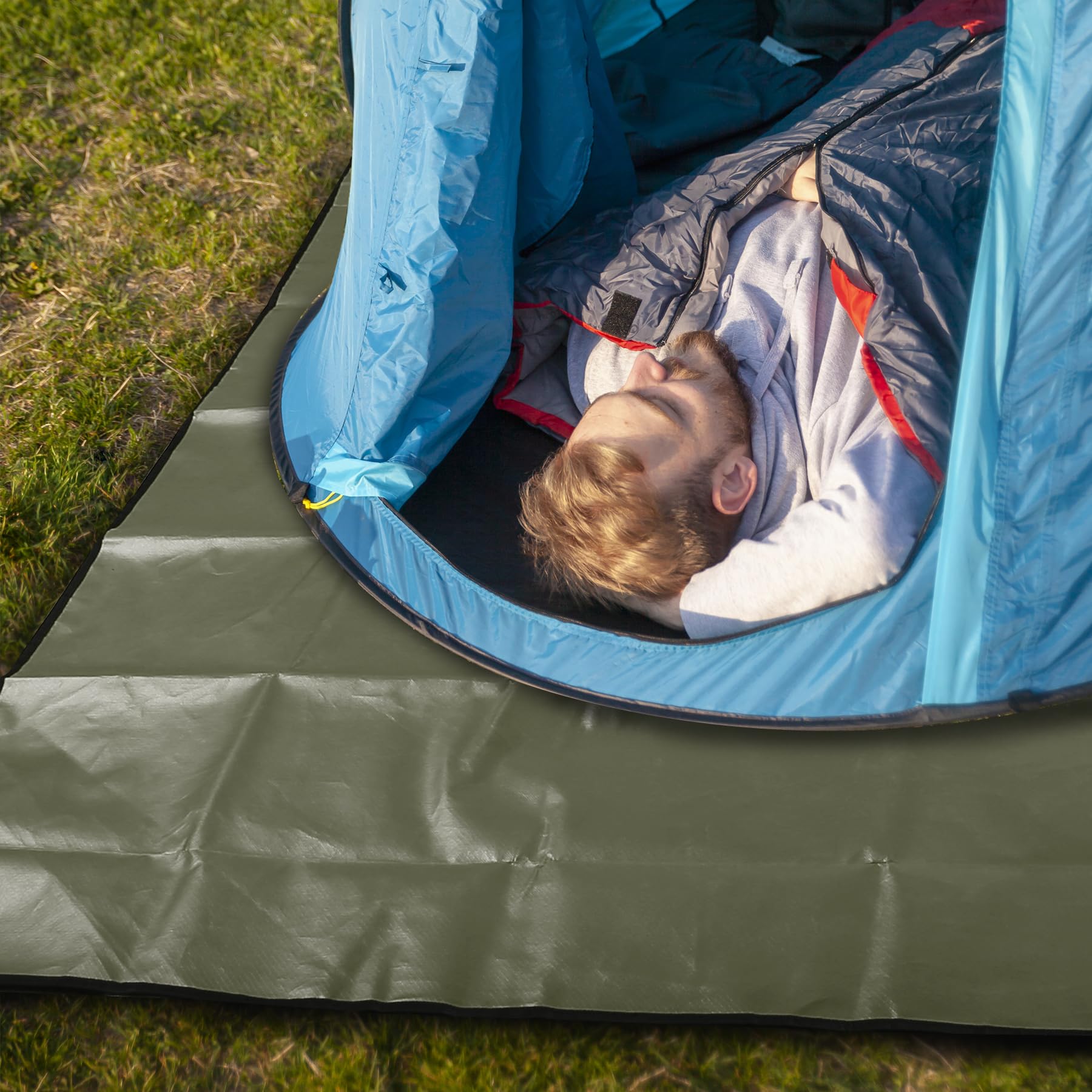 RedSwing Paquete de 6 lonas térmicas de emergencia resistentes al agua, manta de supervivencia aislada para acampar al aire libre, senderismo y refugio de emergencia, color verde