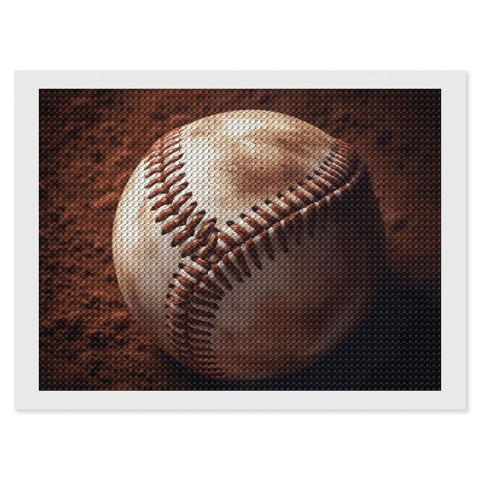 Baseball Diamond Painting Kits for Adults, DIY 5D Diamond Painting Kits for Beginners, Round Full Drill Diamond Dots Paintings, Diamonds Pictures Gem Art for Crafts Home Decor 12"x16"