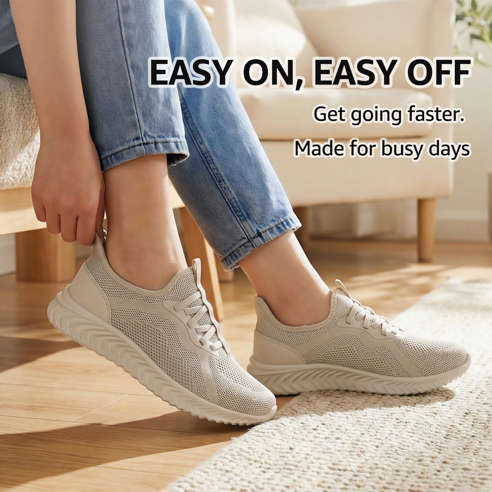 STQ Zapatillas deportivas para mujer, cómodas y ortopédicas para el trabajo, ligeras, para caminar o ir al gimnasio