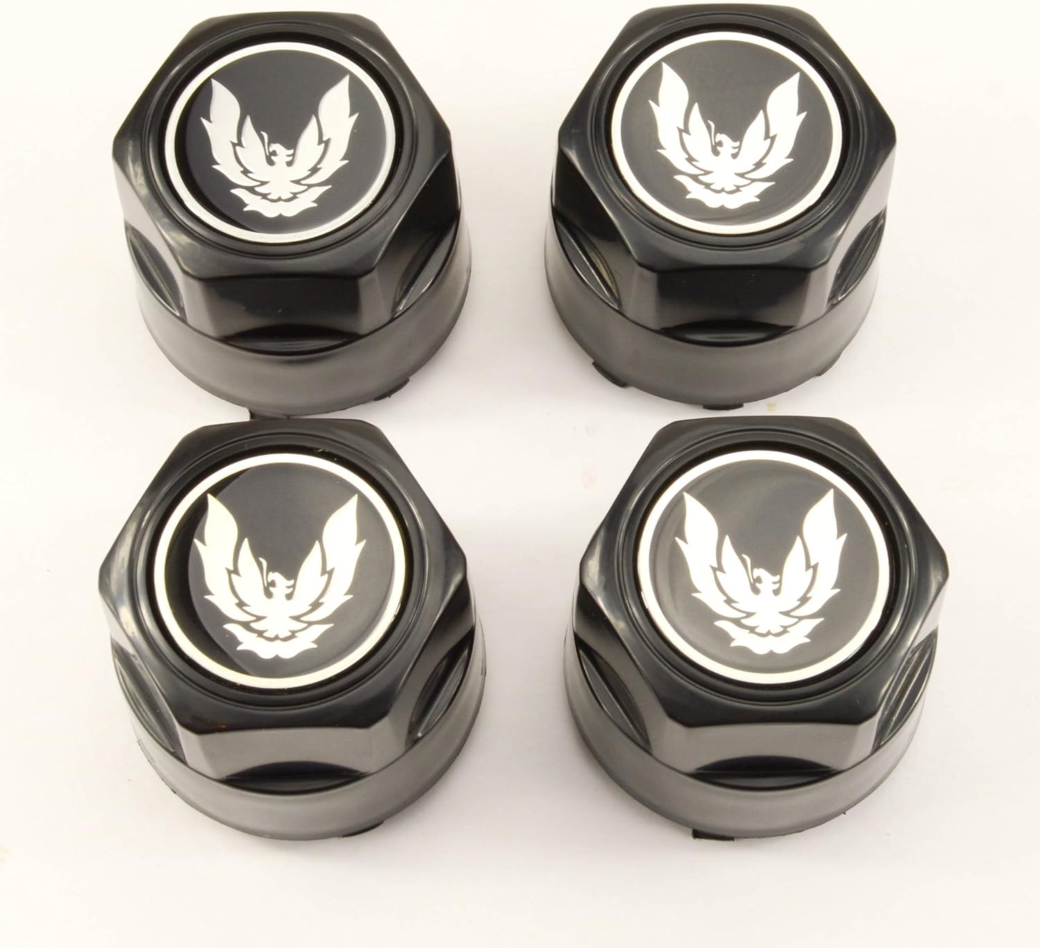 General Motors Set of 4 New GM Licensed 82-92 Pontiac Firebird Trans Am Formula GTA Aluminum Wheel Hub Center Caps Silver Bird