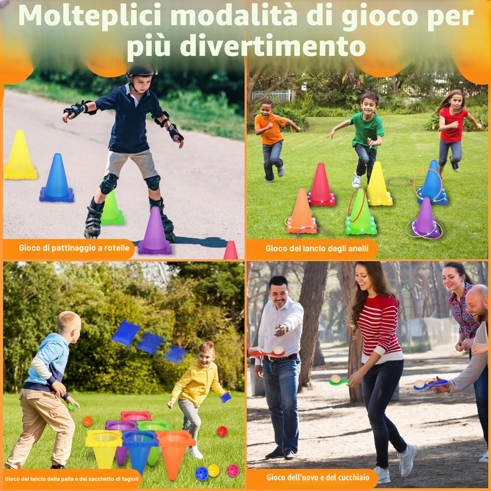 Giochi Da Esterno Per Bambini, 40 Pezzo Giochi Di Lancio Per Esterni, Giochi Esterno Da Giardino, Giochi Giardino Bambini, Palla & Anello & Bean Bag Toss, Giochi Di Lancio Per Bambini, Adulti