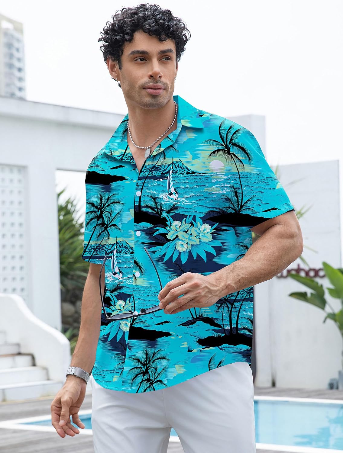 Hawaiian Shirt for Men Short Sleeve Tropical Floral Beach Shirts Casual Vacation Button Down Shirt for Summer - Image 2