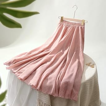 Ezcosplay Women Maxi Skirt Boho Flowy A Line Skirts High Waisted Pleated Long Beach Dress
