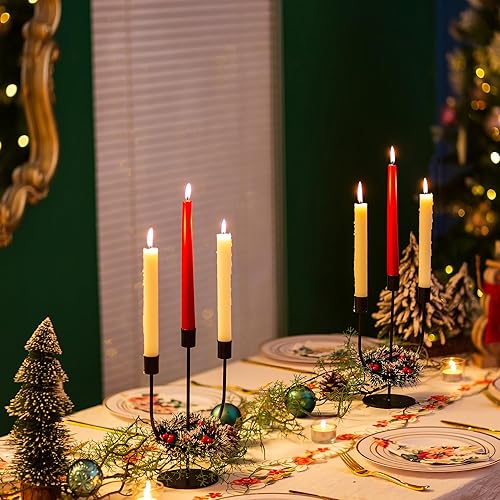 Miniatura 3 de Sziqiqi Candelabros modernos para velas  Candelabro negro mate para Halloween Decoración de velas cónicas de mesa para el hogar, candelabros