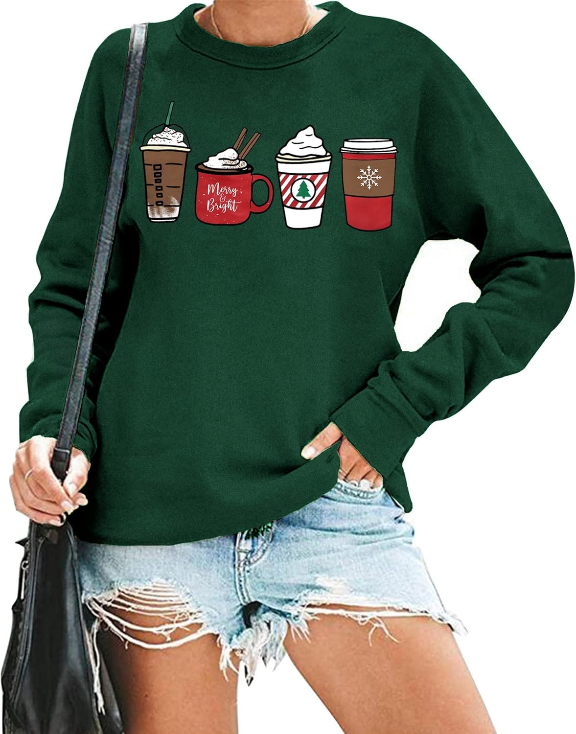 LAZYCHILD Christmas Tree Sweatshirt Women Merry Christmas Long Sleeve Shirt Pullover Top Xmas Holiday Sweatshirts