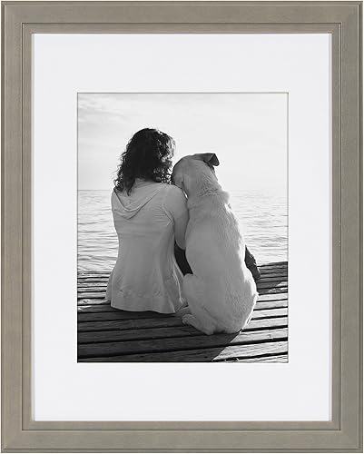 Miniatura 2 de DesignOvation - Portarretrato Kieva de madera maciza, Madera, Gris