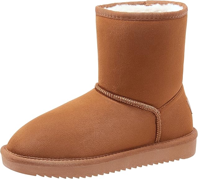 CAMEL CROWN Women’s Winter Snow Boots Warm Faux Fur Lined Boots Classic Slip On Ankle High Booties