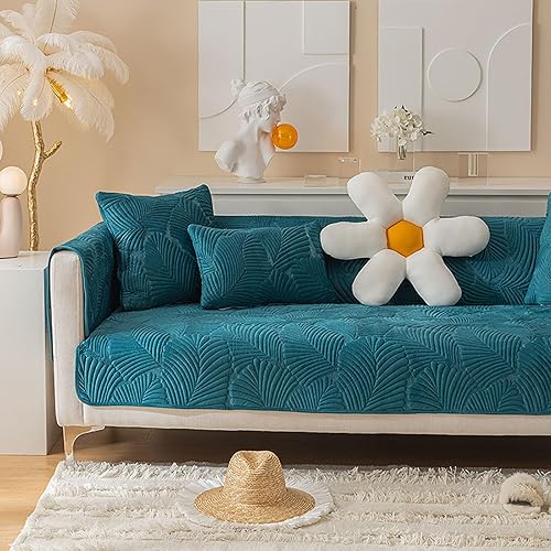 Miniatura 7 de Toalla de sofá de terciopelo, funda gruesa acolchada de felpa para sofá, protectores universales de muebles de color sólido, funda de sofá modular
