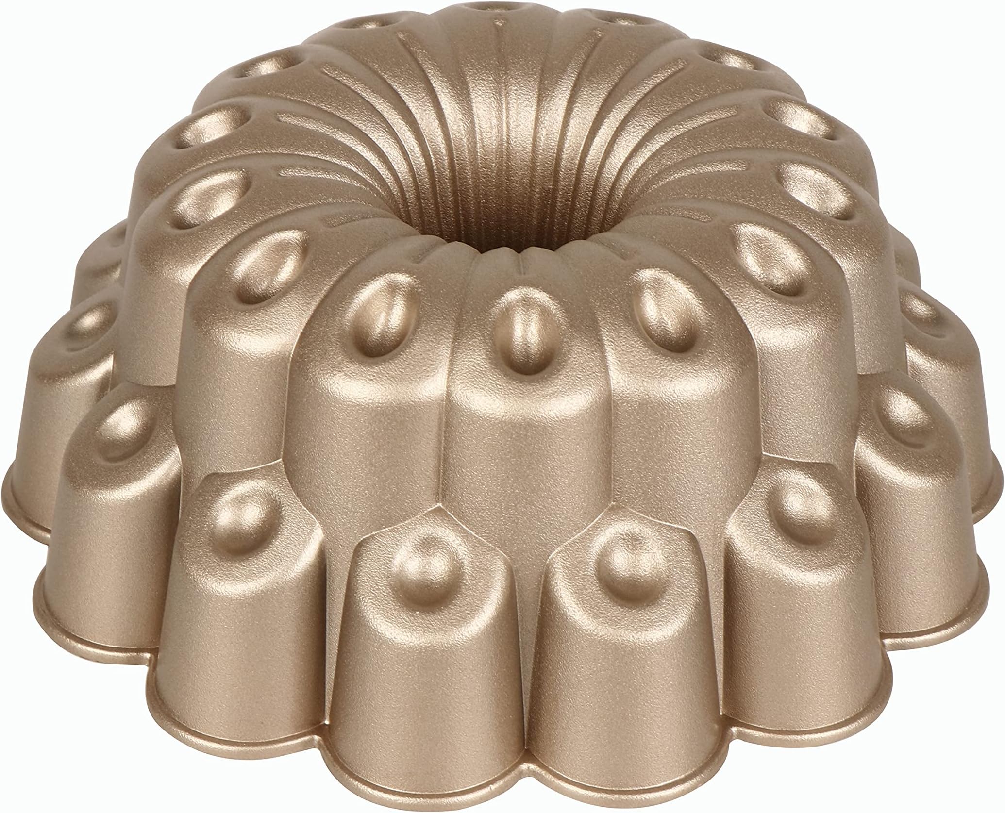Baker's SecretNonstick Fluted Cake Pan 10 Cups, Perfect for Fluted Cakes, Die Cast Aluminum Cake Pans, Easy Release, compatible with Fluted Cake Pans - The Cast Aluminum Collection (Marquise)