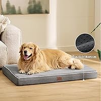 Vista 32 de Bedsure Cama de espuma viscoelástica para perros extragrandes, camas ortopédicas XL para mascotas con funda extraíble lavable y parte inferior