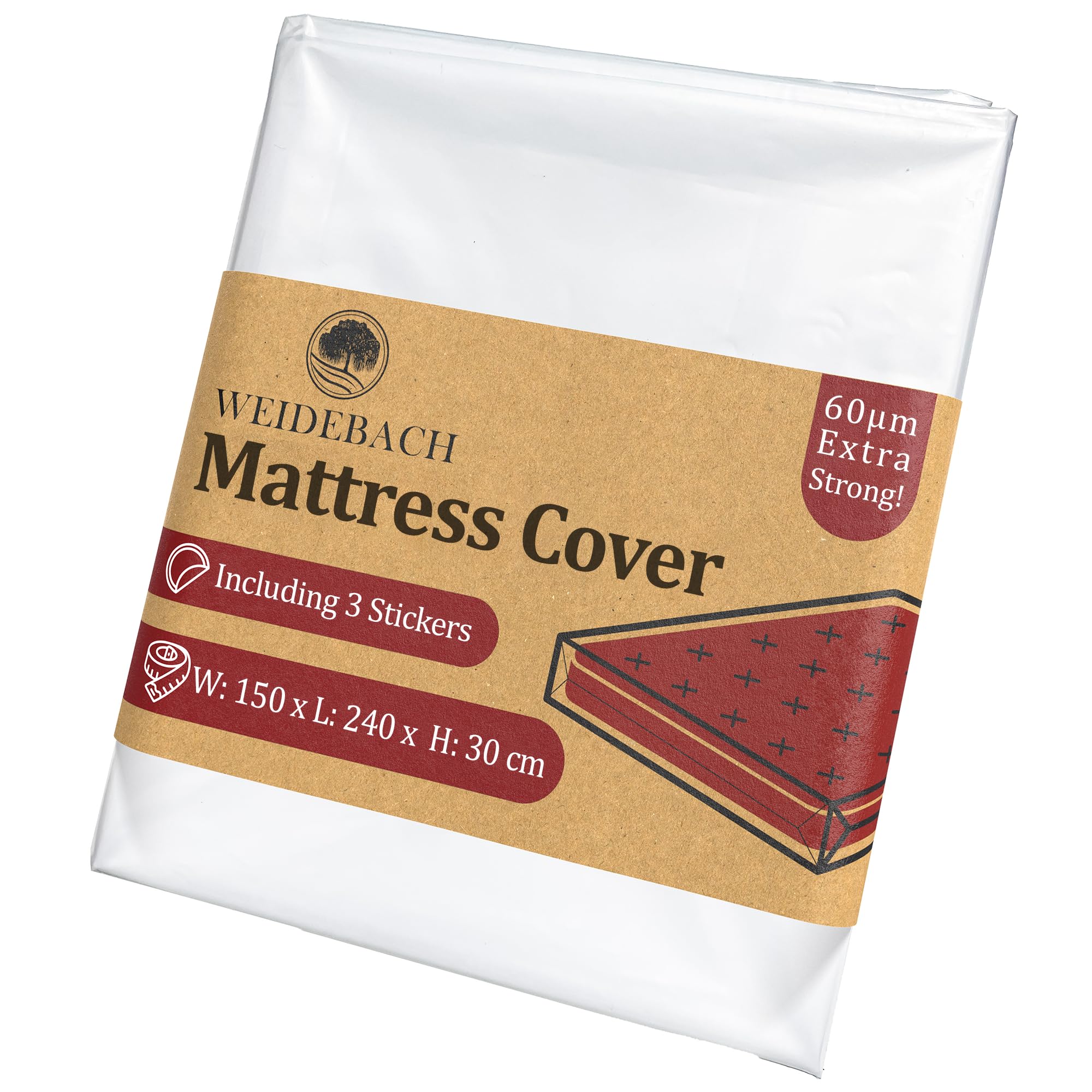 WEIDEBACH® Robust mattress cover, mattress bag for 140 x 200 cm Queen mattresses