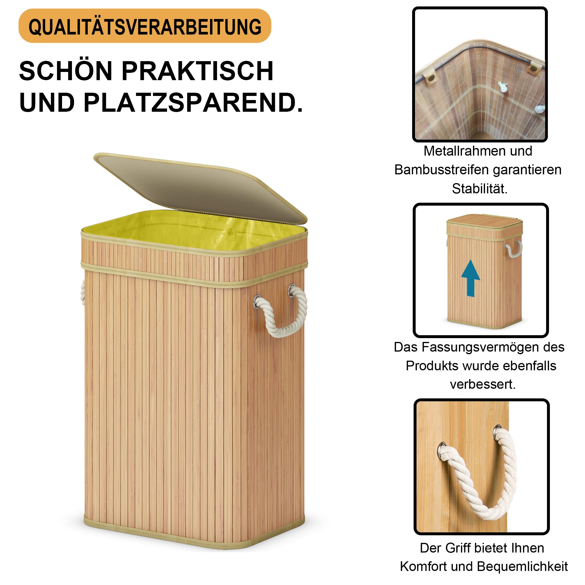 ADEL DREAM Mülleimer Bambus-Müllsackhalter Der praktische Müllsackhalter