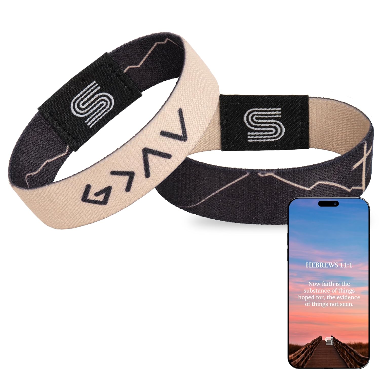 Daily Bible Verse Bracelet Scan Mothers Day Gift For Mom, Scripture Wristband Scan Phone For Prayer, God Is Greater Than The Highs And Lows Jesus Faith Christian Devotional God Band (Beige) (Beige) Thumbnail