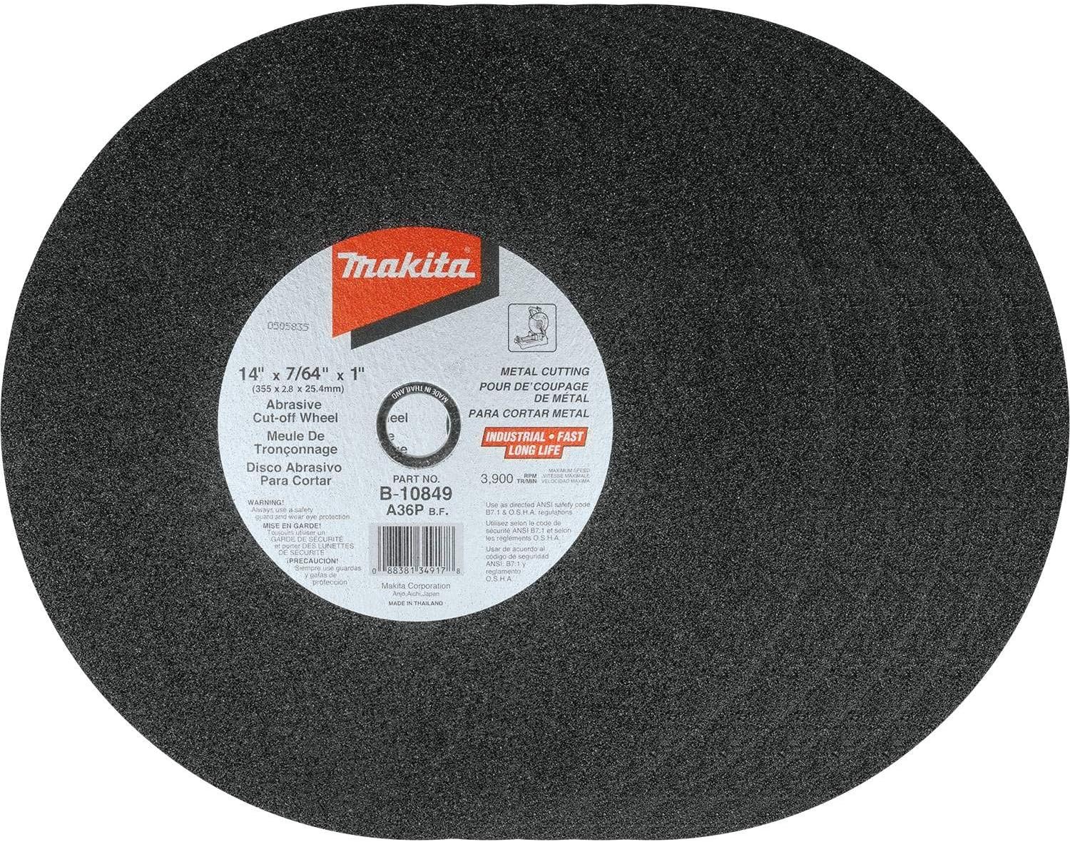 B-10849-5 14" x 7/64" x 1" Abrasive Cut-Off Wheel, 5/pk