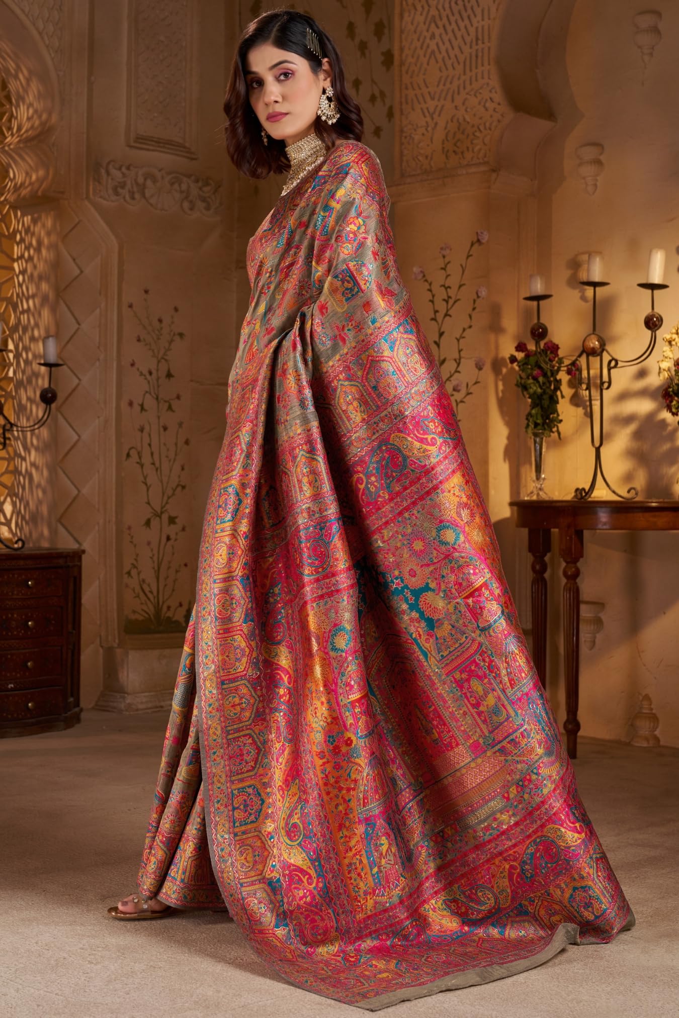 SGF11 Women's Kanjivaram Pure Soft Silk Saree With Unstitched Blouse Piece product image 4