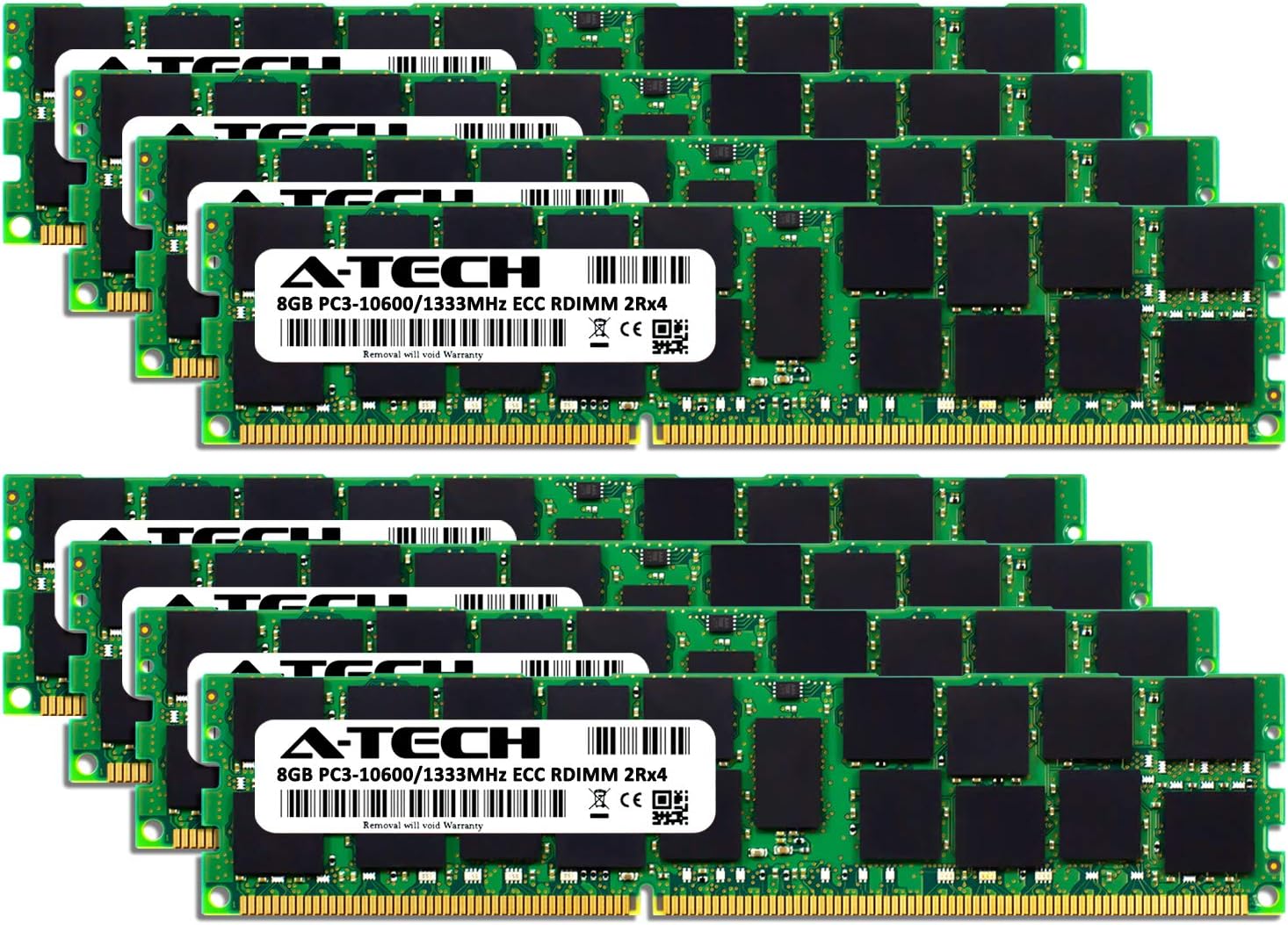 A-Tech 64GB Memory Kit for HP Workstation Z420 - (8X 8GB) DDR3 1333MHz PC3-10600 Dual Rank x4 ECC Registered DIMM RAM Upgrade