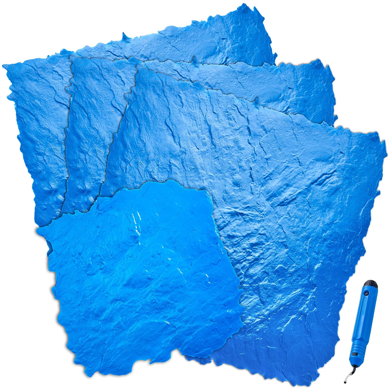 VEVOR Concrete Stamping Mat, 36 x 36 Inch and 18 x 18 Inches, Pack of 4 Concrete Texture Skin, Polyurethane Stamp, Stone Tile Texture Mat, Slate Floor Print, Seamless Stamp, Concrete Shapes