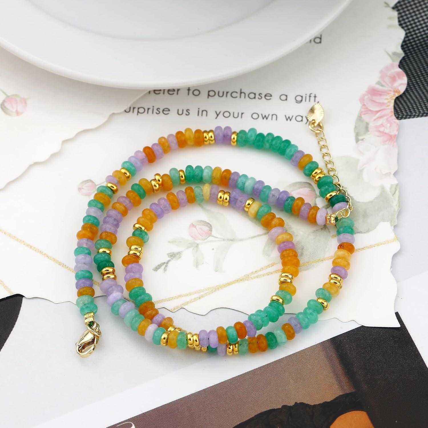 Gemstone Beaded Necklace for Women, Boho Shell Pearl Evil Eye Charm Colorful Natural Bead Handmade Strand Choker Necklaces Surfer Beach Y2K Jewelry Gifts