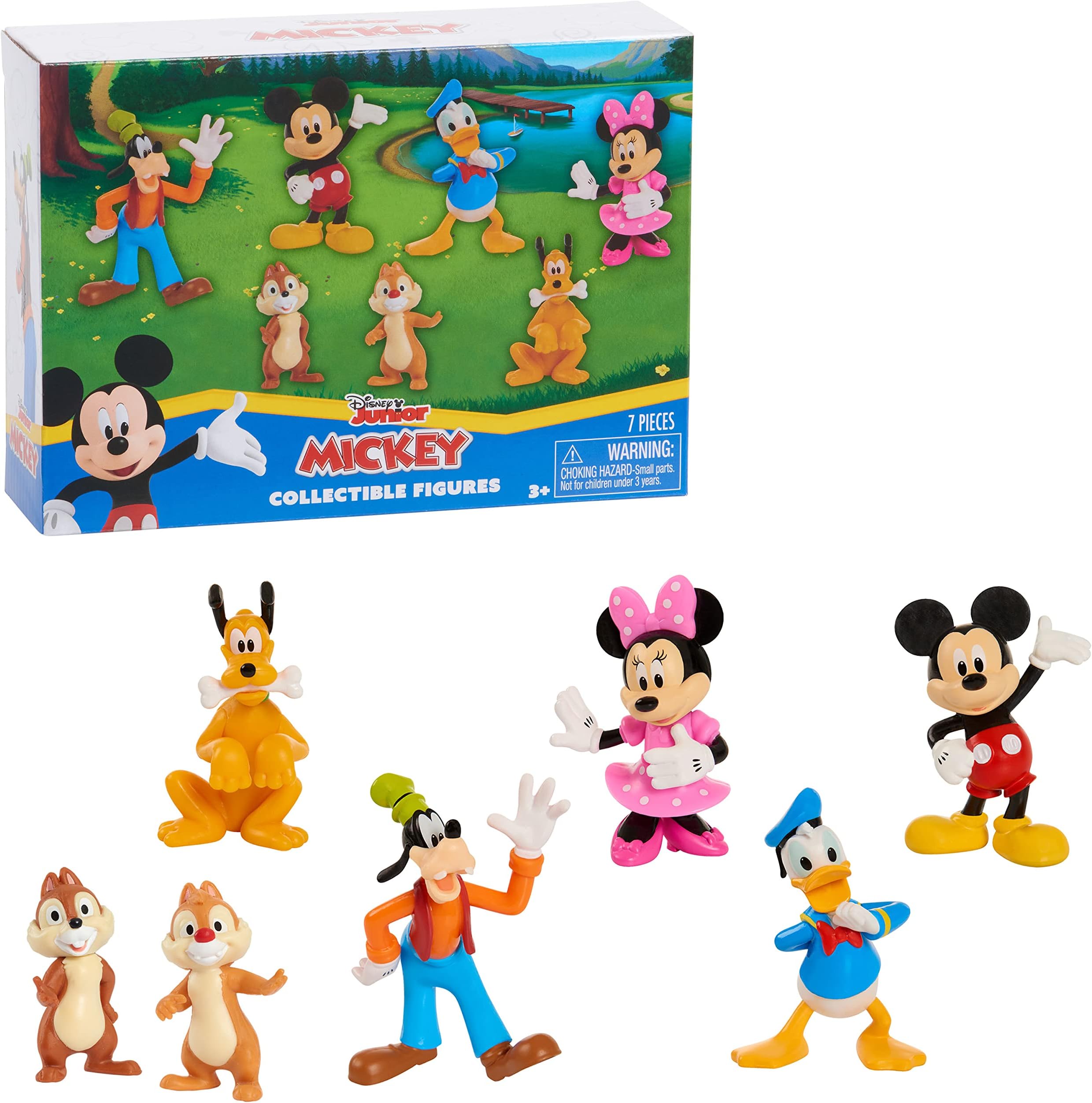 Mickey Mouse 7-Piece Figure Set, Mickey Mouse Clubhouse Toys, Kids Toys for Ages 3 Up, Amazon Exclusive by Just Play