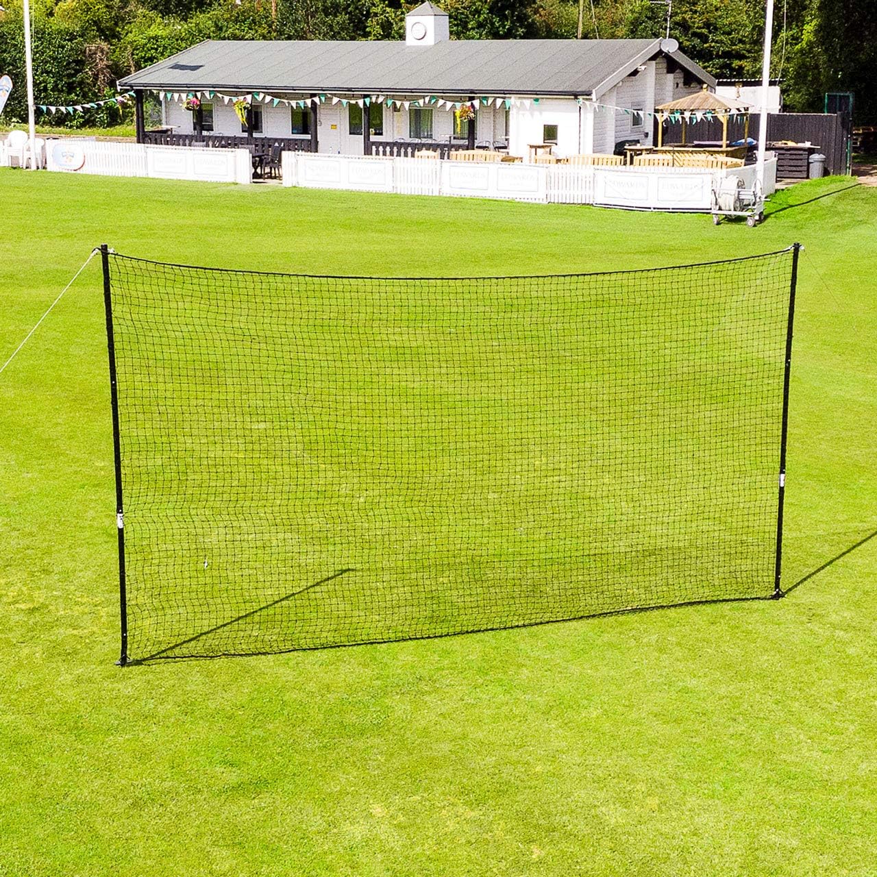 FORTRESS Cricket Throw Down Net - 9ft Tall Portable Net & Steel Poles
