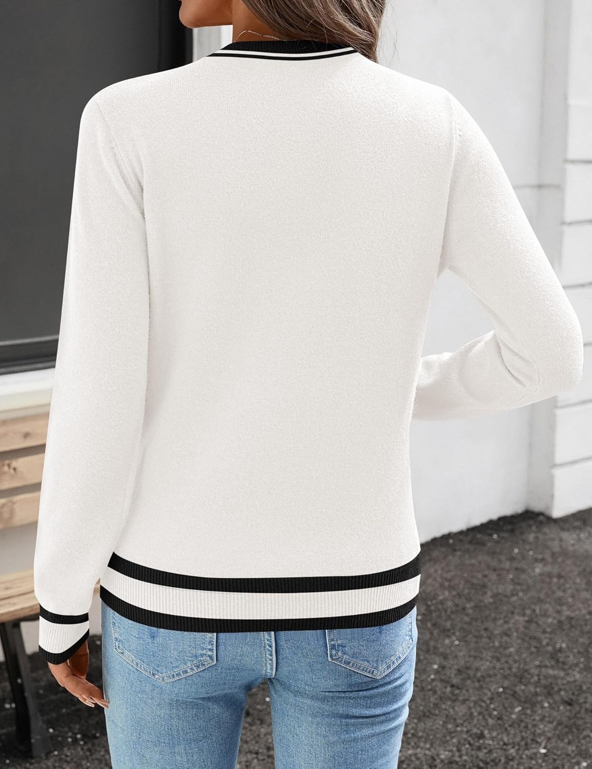 Ivicoer Casual Women 2025 Fall Sweaters Long Sleeve Knit Pullover Light-Weight Crewneck Sweater Top - Image 4