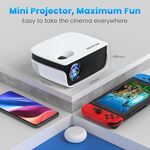 Miniatura 3 de Mini proyector, proyector portátil con proyector para exteriores compatible con 1080P y 7500L, proyector de cine para el hogar de 240 pulgadas para