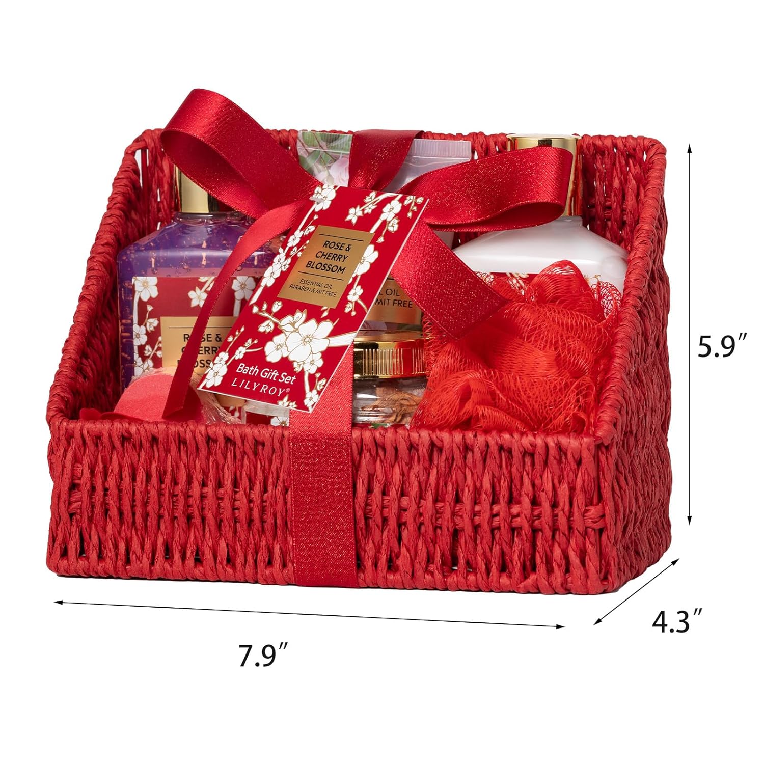 Valentines Day Gifts for Women, Bath and Body Gift Basket Set for Mothers Day - 9 Pcs Luxury Rose Spa Gift Baskets Set for Women, Gift Set | Christmas Gifts, Birthday, Gift Sets for Mom All Occasion - Image 8