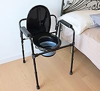 Vista 6 de PEPE Mobility Cómoda 3 en 1 con estructura resistente de soporte de doble barra transversal, silla estable con cubo, capacidad de peso de 300 Negro