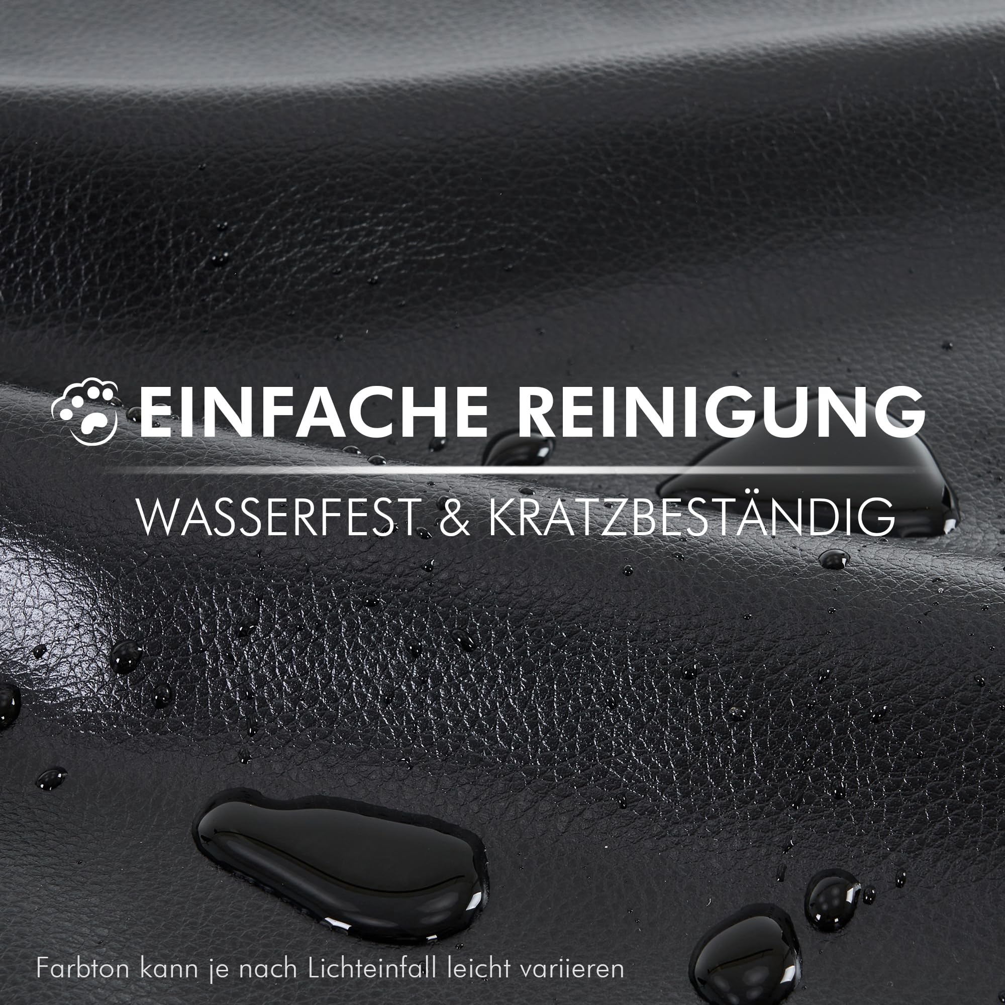 DEKKETO Bürostuhl Ergonomisch mit Fußstütze, PU Leder Chefsessel mit Massagefunktion, Verstellbare Kopfstütze und Lendenstütze, Rückenlehne, Drehstuhl mit Staufächern, Schwarz